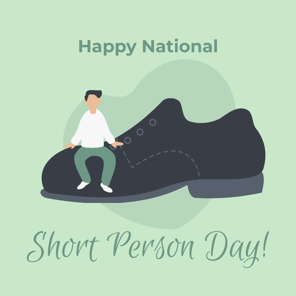 Happy National Short Person Day Illustration Template