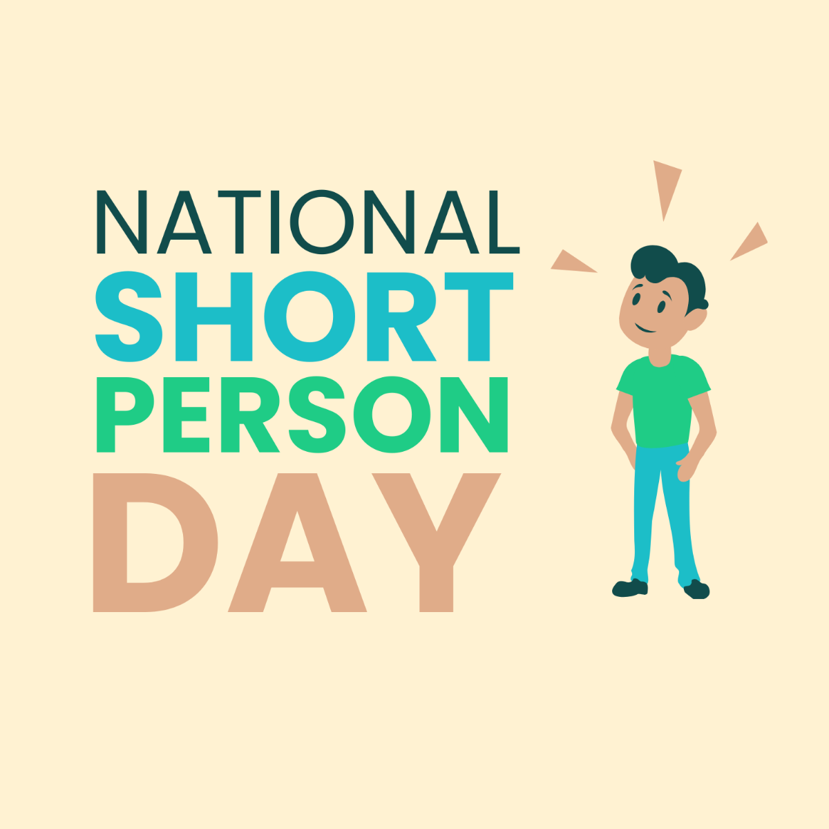National Short Person Day Clipart Vector Template