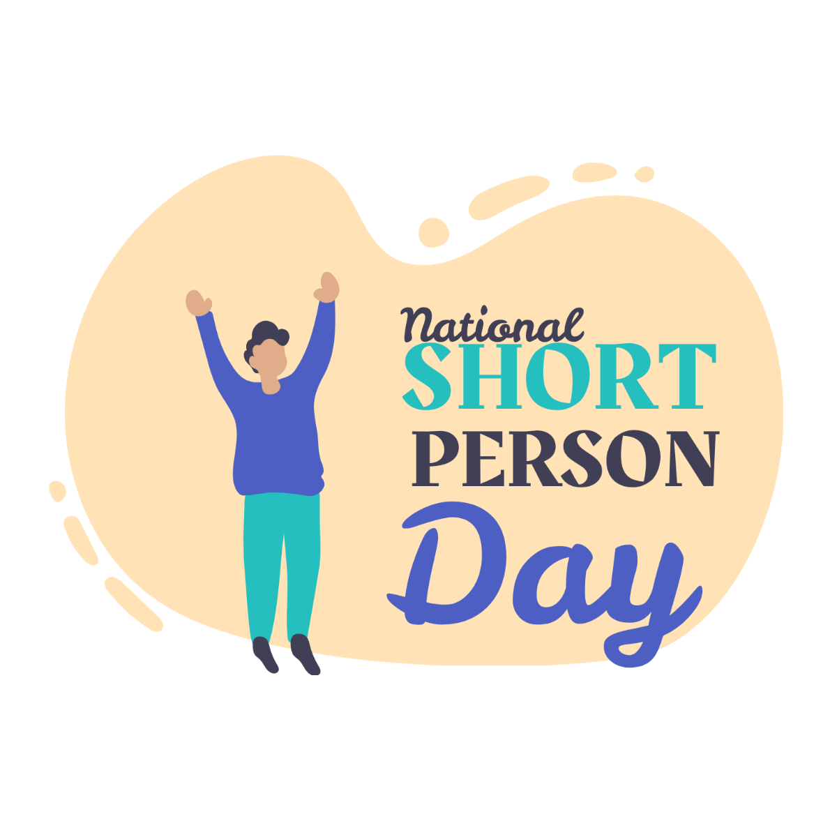 National Short Person Day Cartoon Vector Template