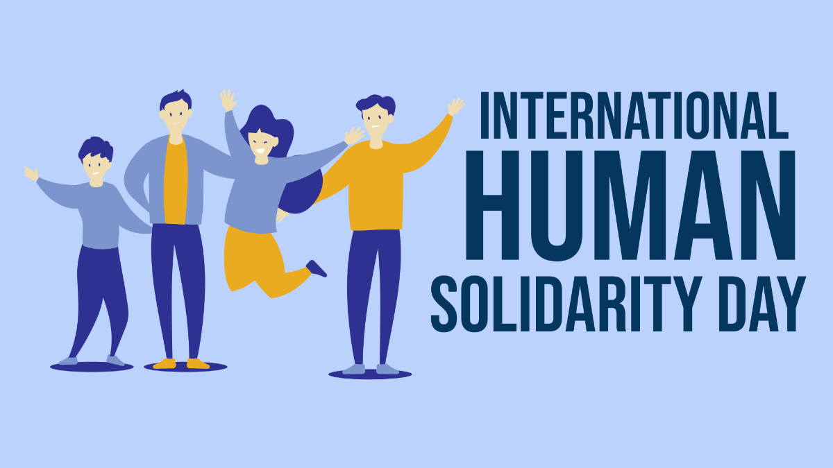 International Human Solidarity Day Cartoon Background Template