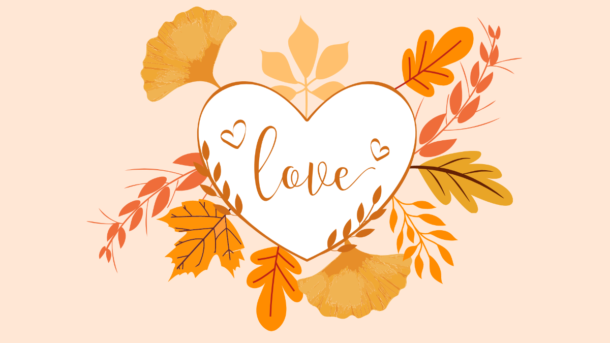 Orange Love Background Template
