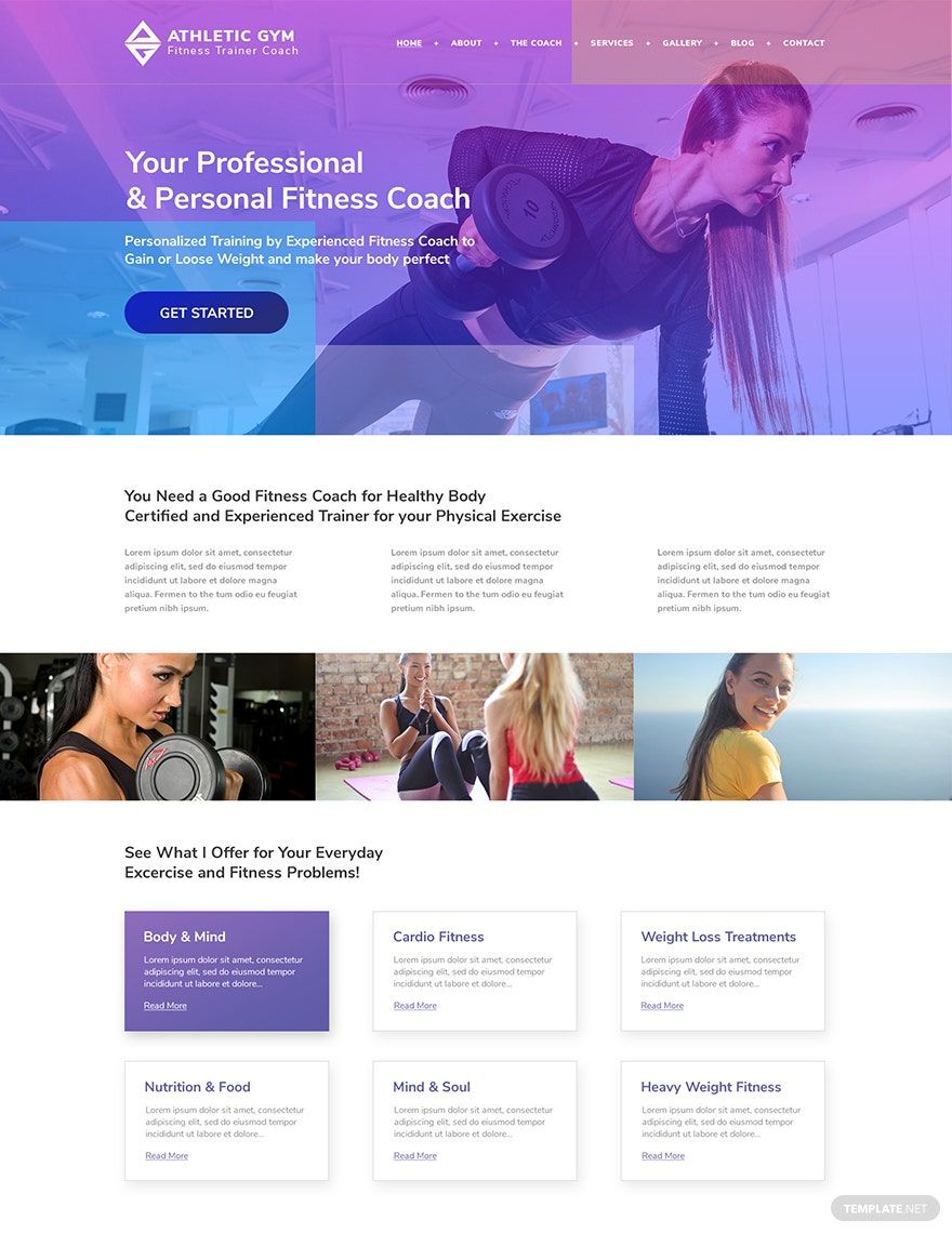 Fitness Trainer Coach WordPress Theme/Template