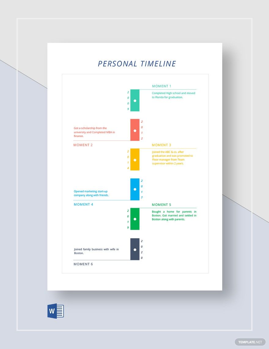 Free Personal Timeline Templates Editable And Printable