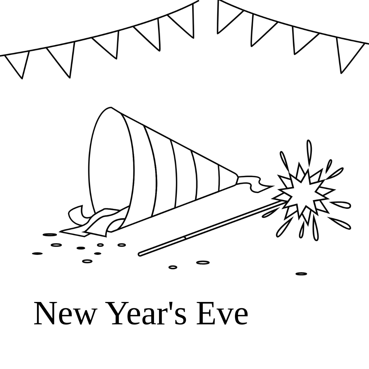 New Year's Eve Drawing Vector Template
