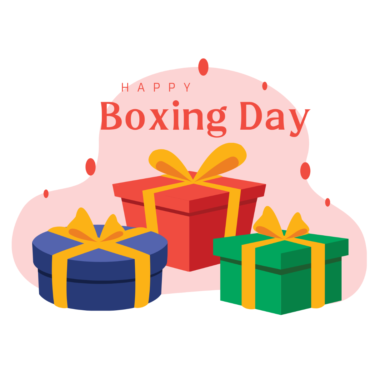 Happy Boxing Day Clipart Template
