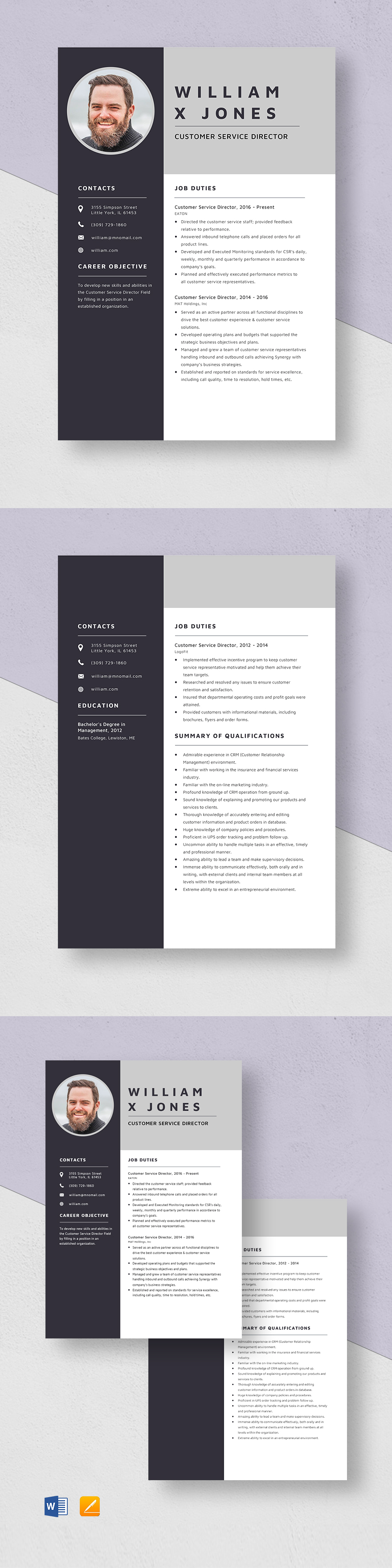 Customer Service Resume Template - PSD | Template.net