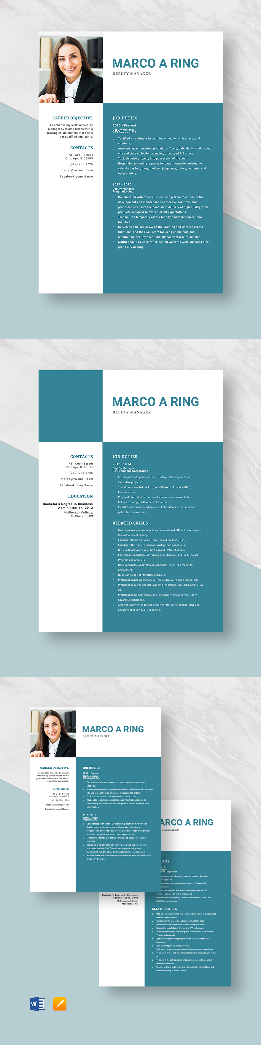 Free Deputy Fire Chief Resume Template Word Apple Pages Template net