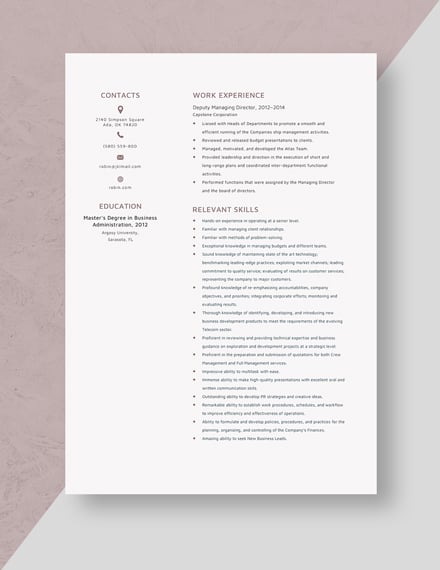free to download online executive director resume template