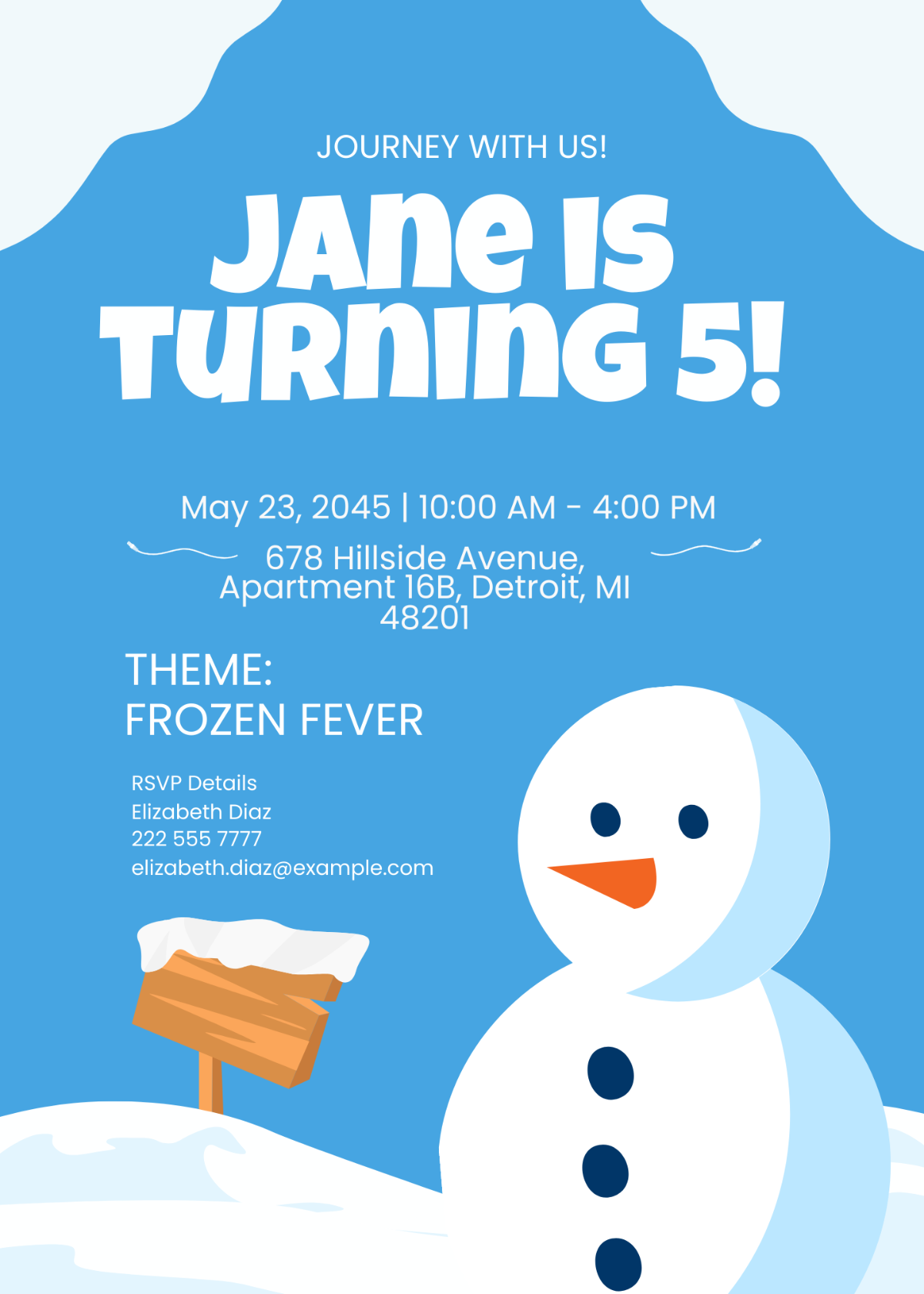 Frozen Mobile Birthday Invitation Template - Edit Online & Download