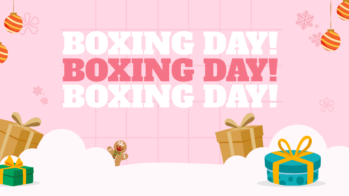 Boxing Day Pink Background Template