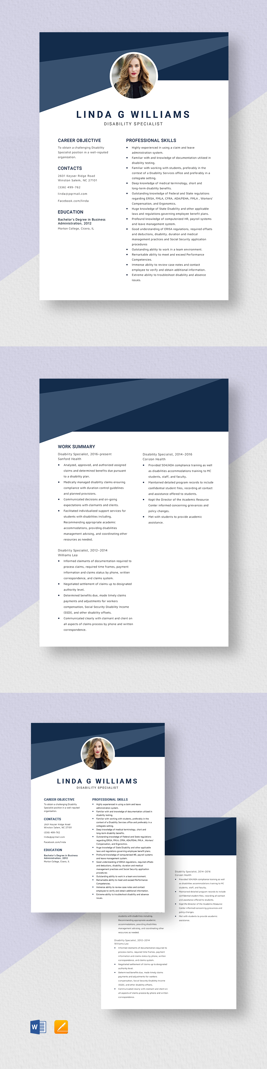 Free Disability Specialist Resume Template