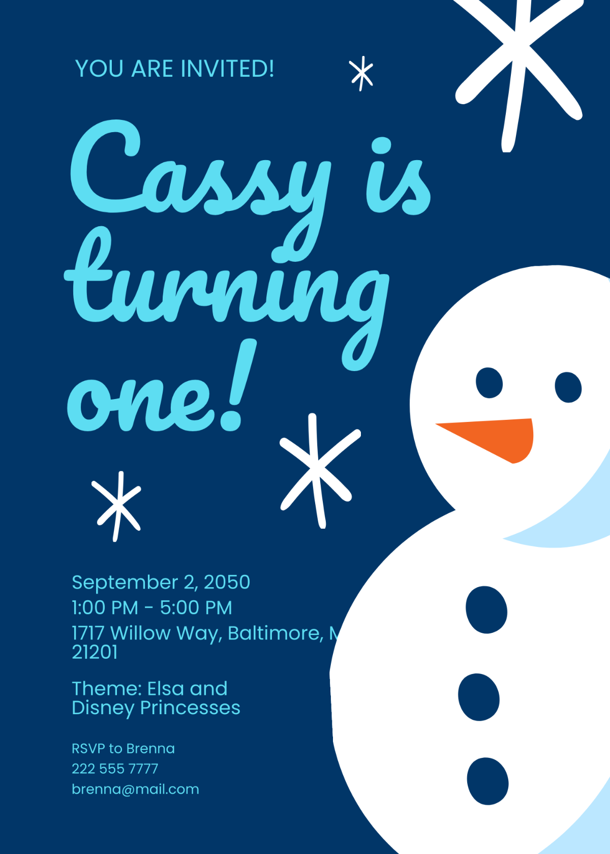 Frozen Horizontal Birthday Invitation Template - Edit Online & Download