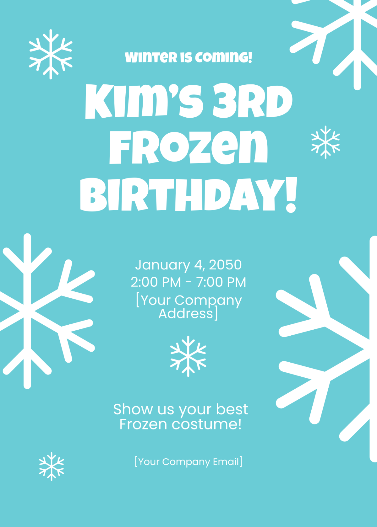 Free Frozen Themed Birthday Invitation Template