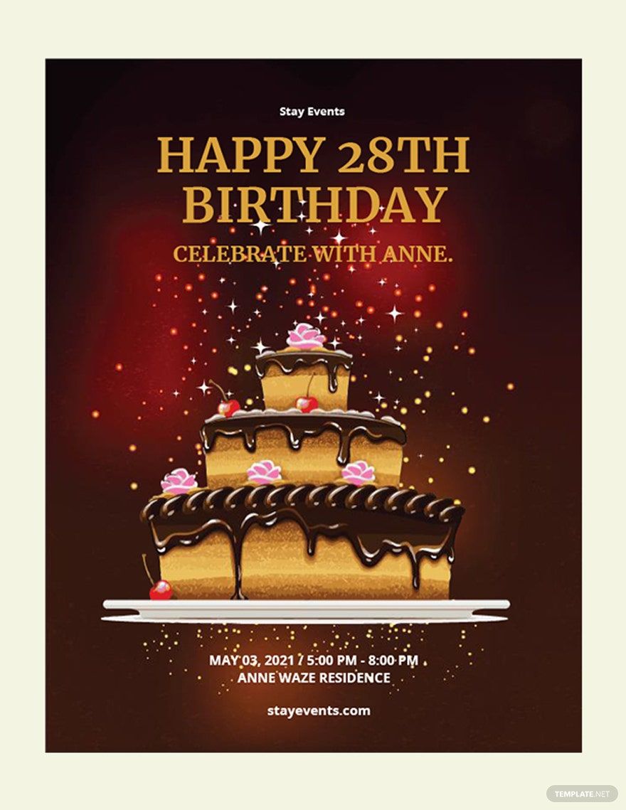Happy Birthday Party Flyer Template
