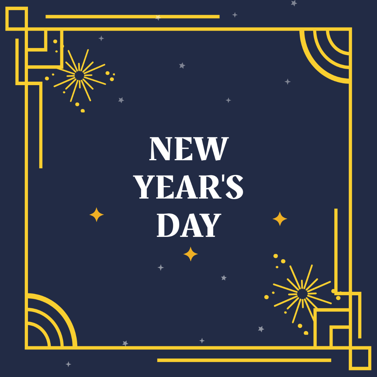 New Year's Day Border Vector Template
