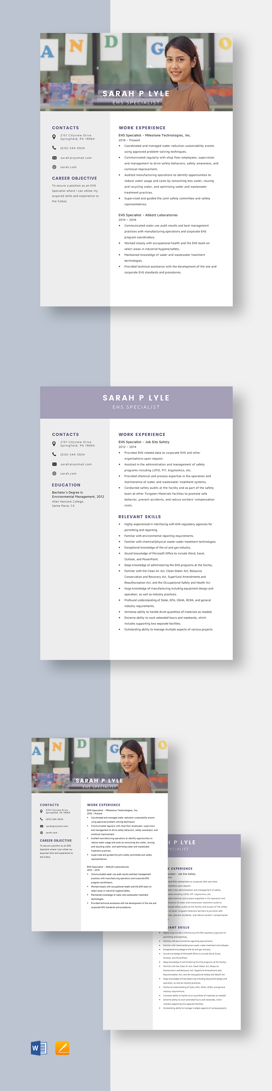 Free EHS Specialist Resume Template