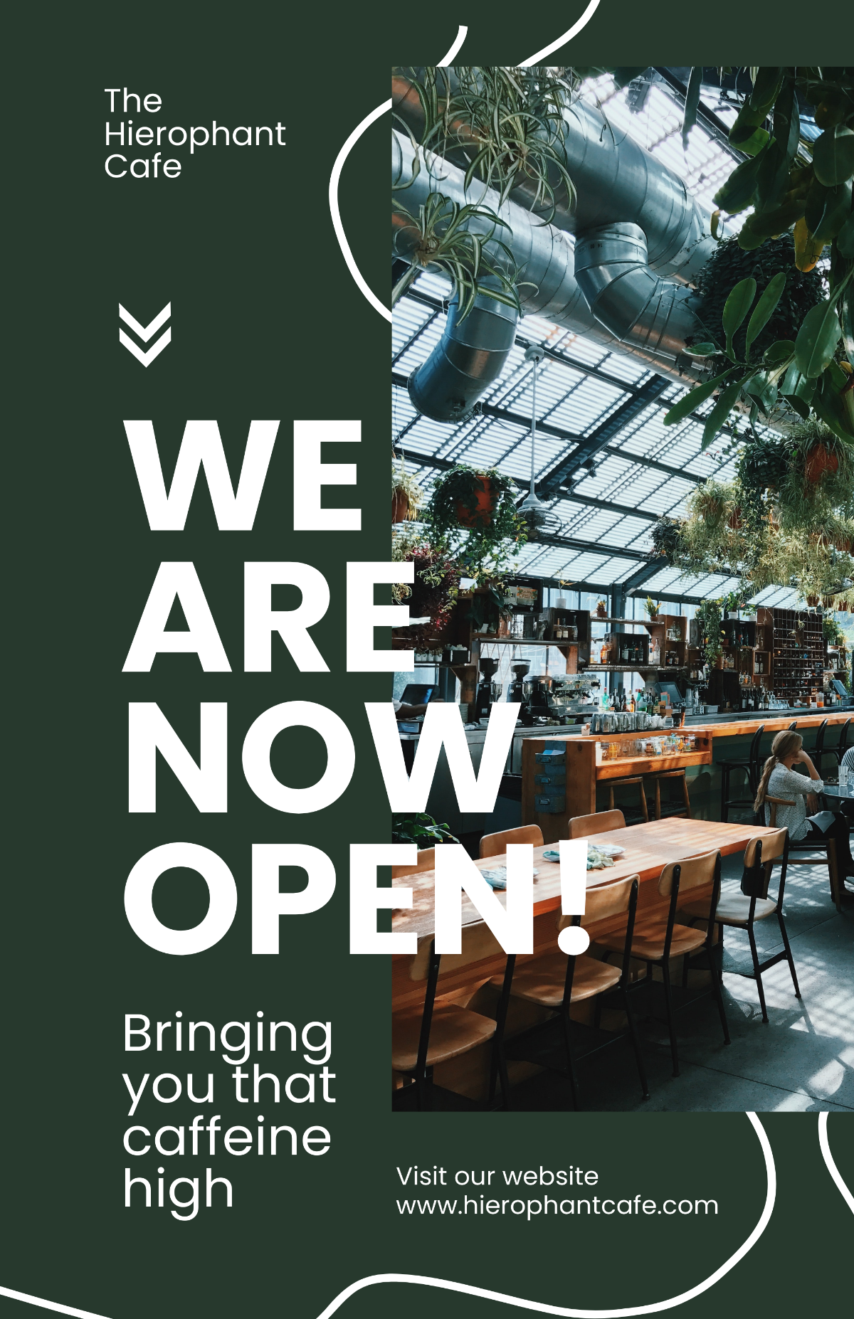 We Are Open Cafe Poster Template - Edit Online & Download