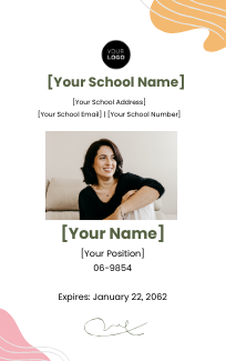 Homeschool Teacher ID Card