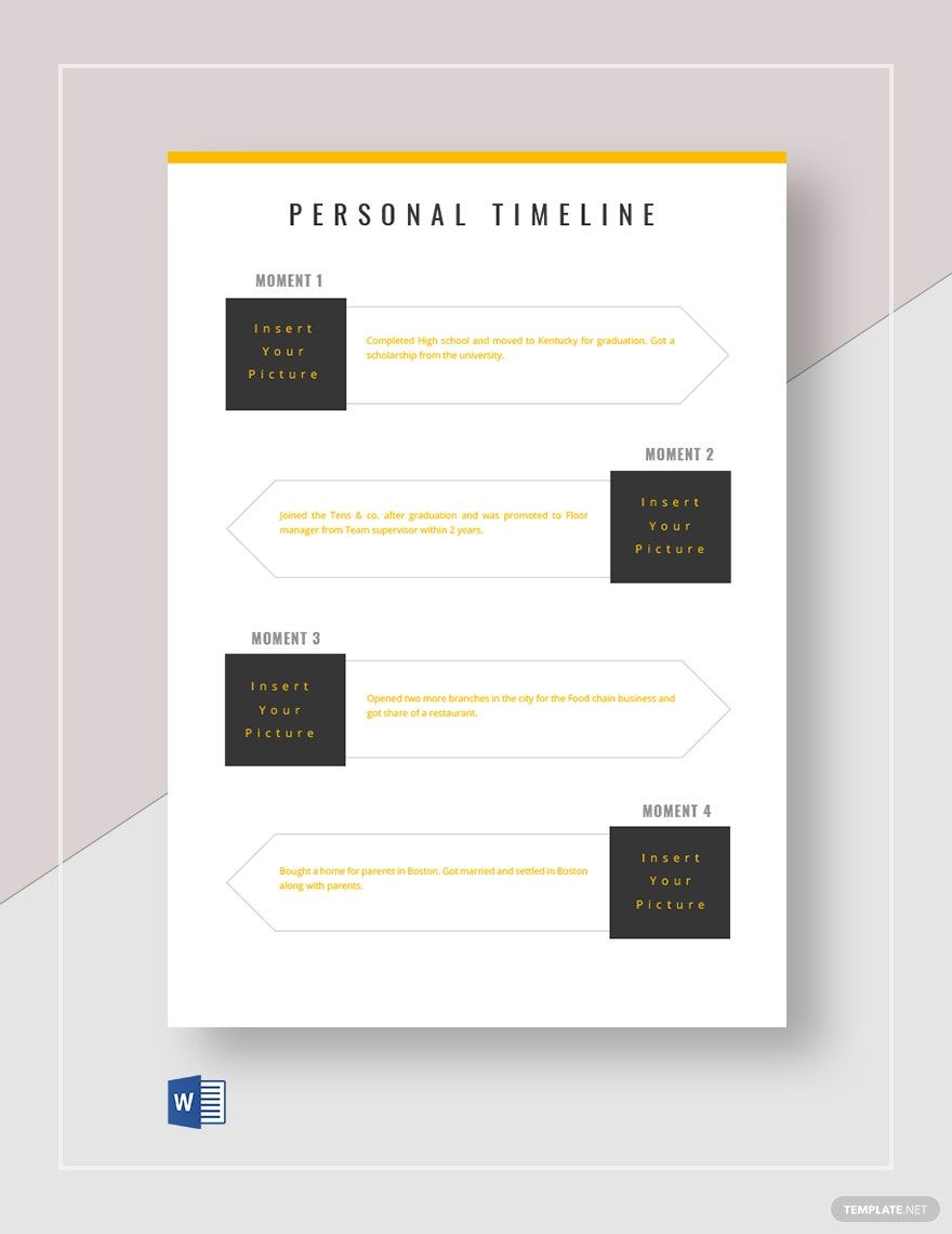 Printable Personal Timeline Template