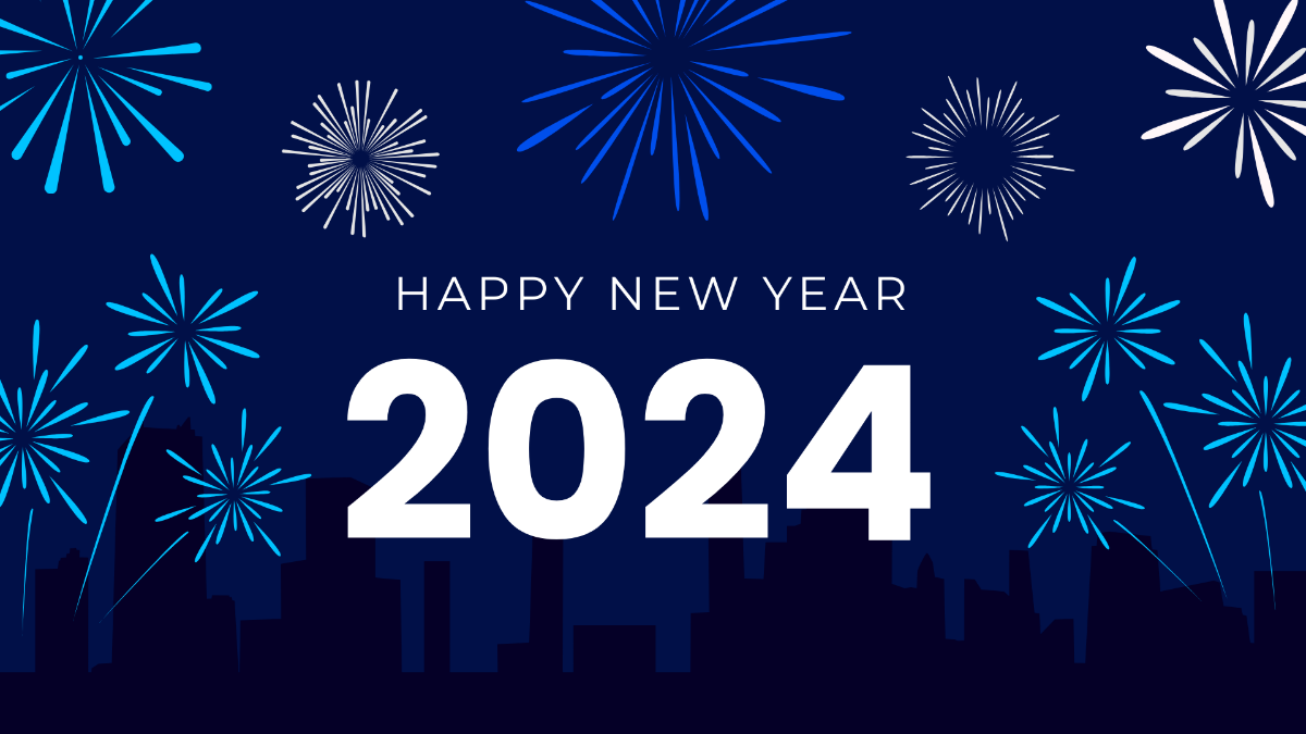 New Year's Day Blue Background Template