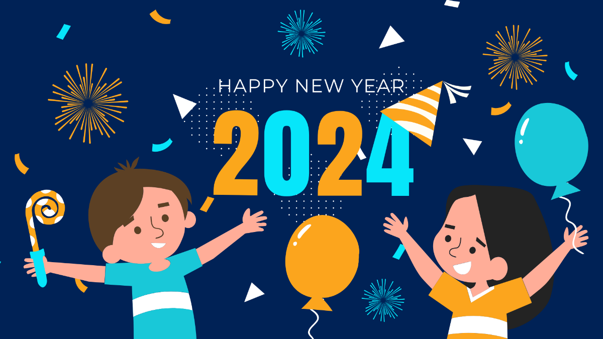 Free New Year's Day Cartoon Background Template