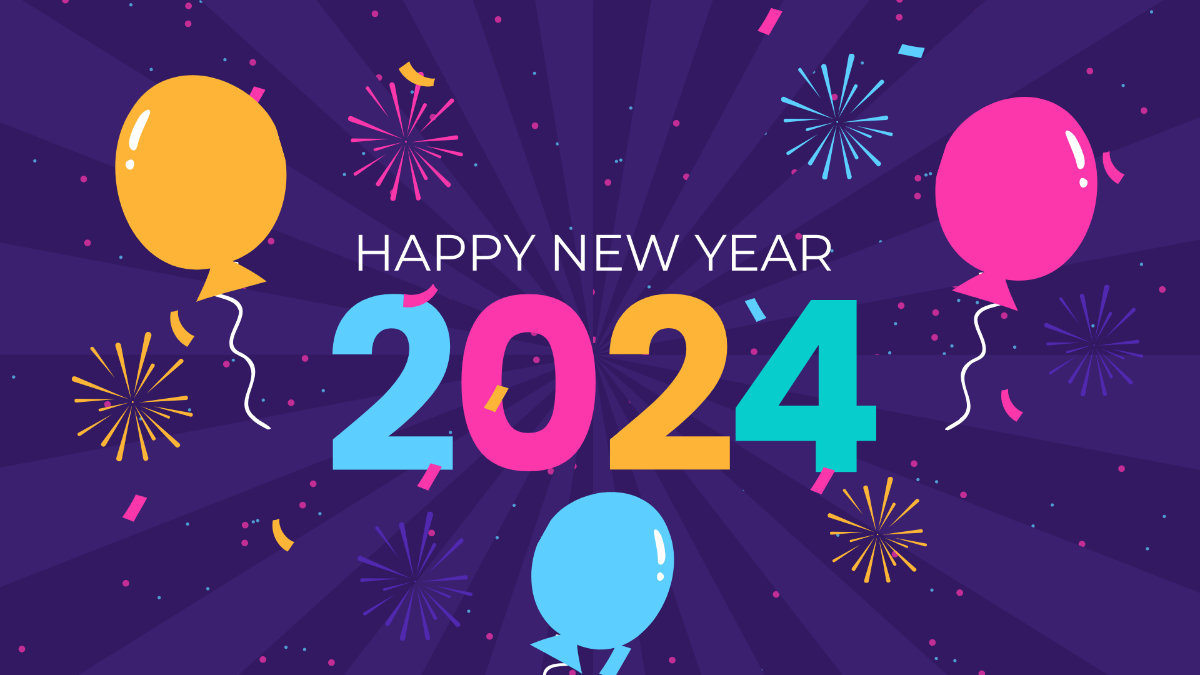 New Year's Day Colorful Background Template