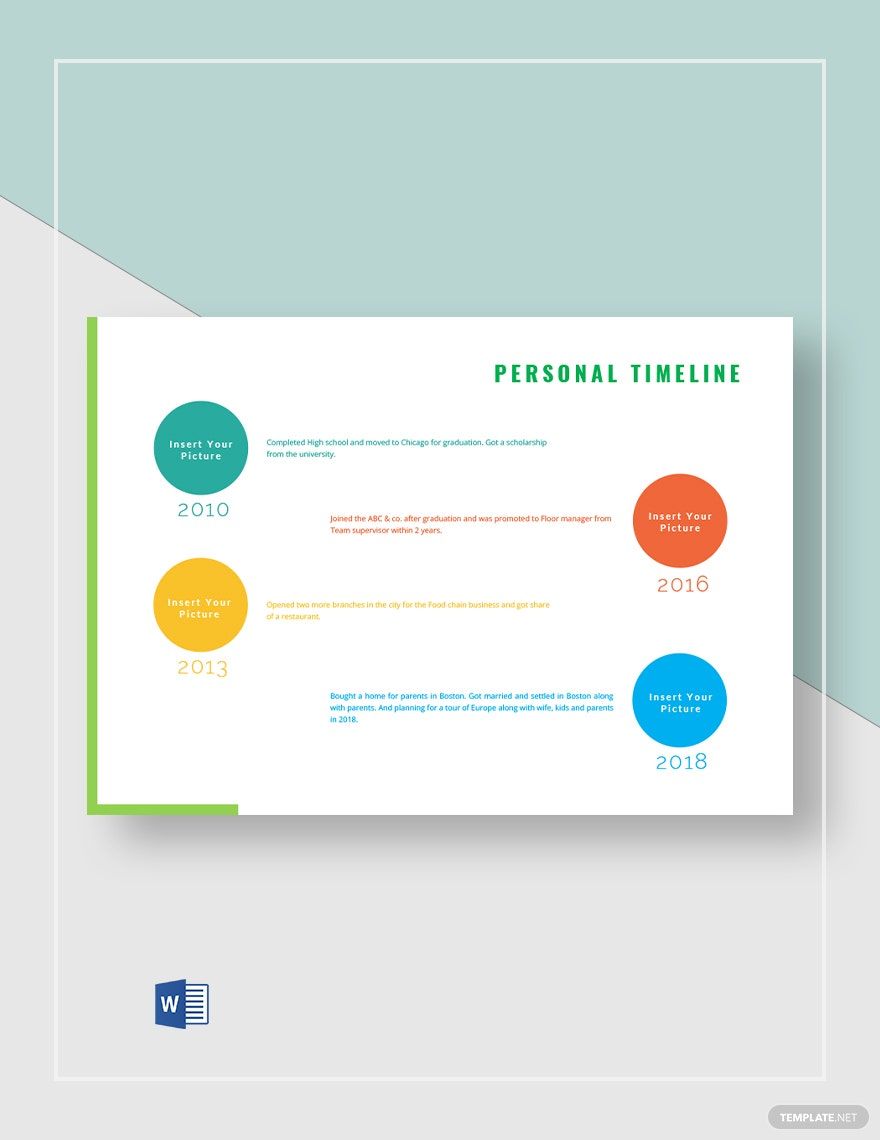 Personal Timeline Example Template