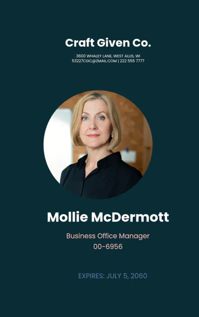 Free Creative Office ID Card Template to Edit Online