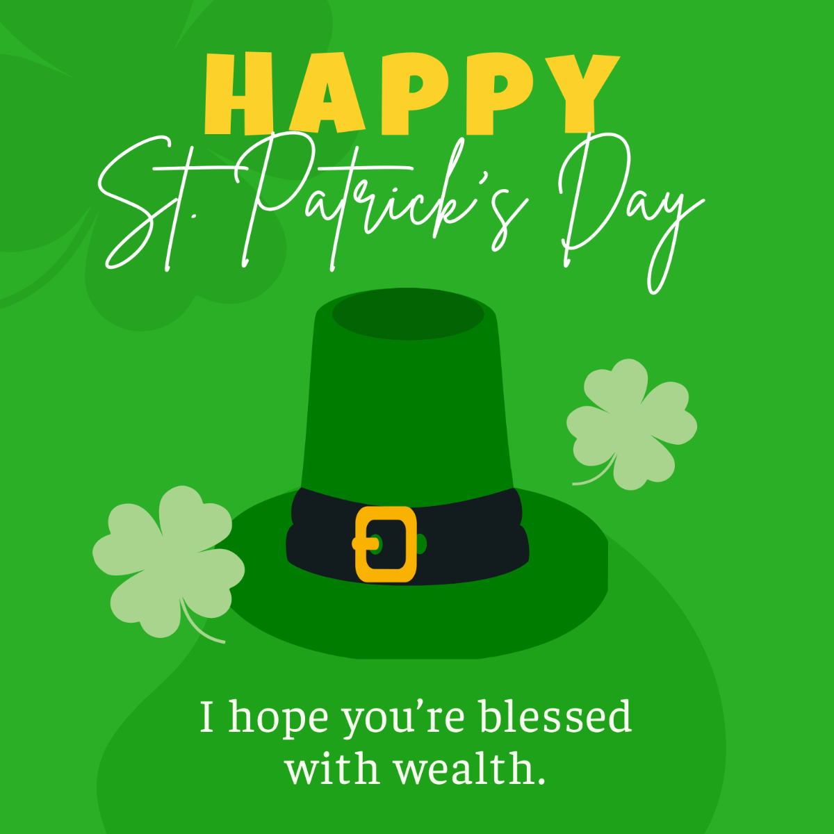 Free St. Patrick's Day Greeting Card Vector Template