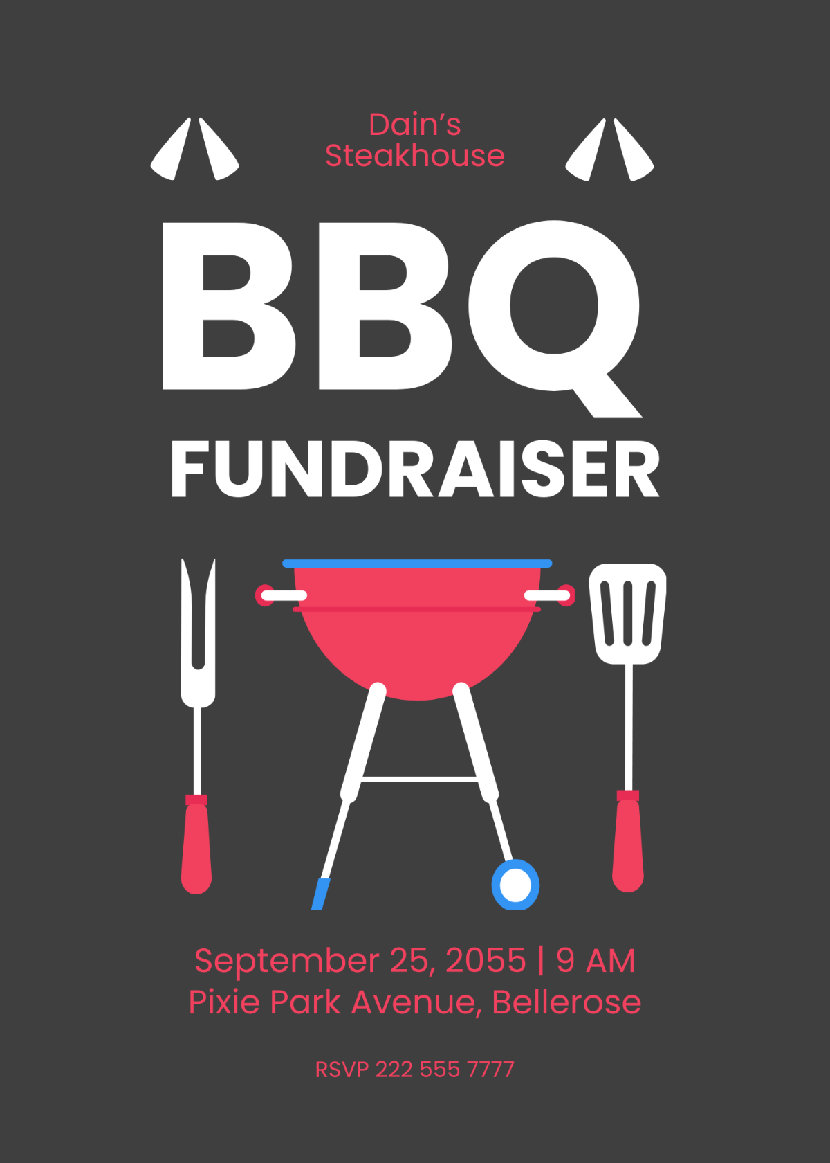 BBQ Fundraiser Party Invitation Template