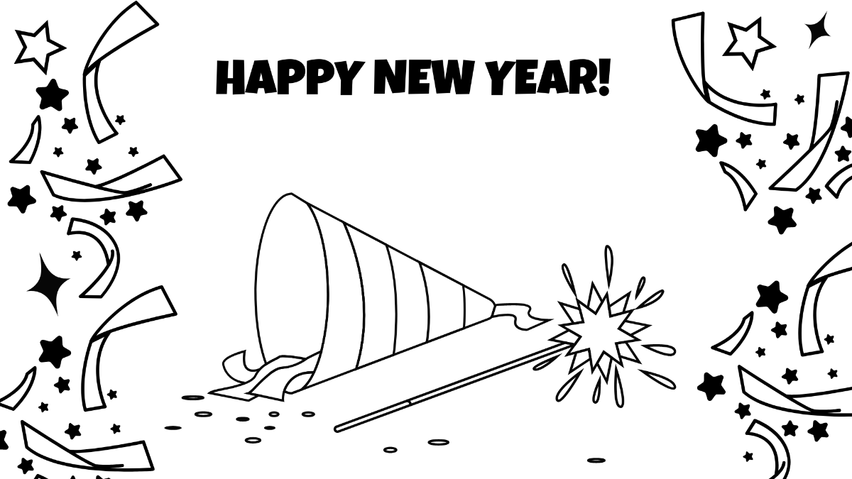 New Year's Eve Drawing Background Template