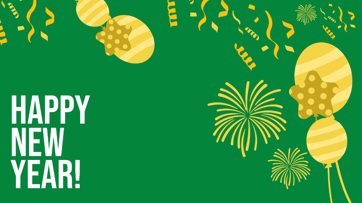 New Year's Eve Green Background Template