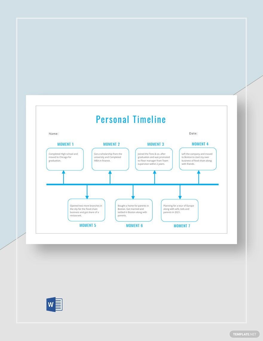 Personal Timeline Activity Template