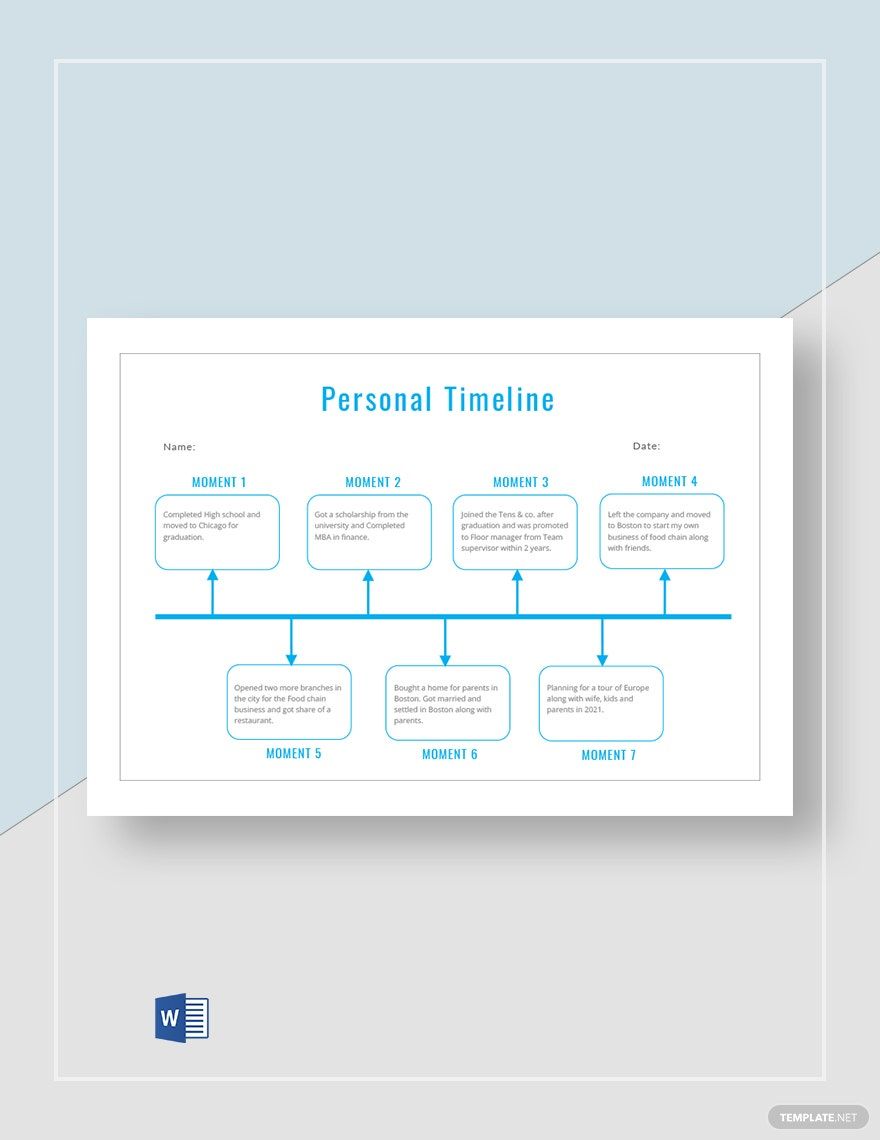 Free Personal Timeline Templates Editable And Printable