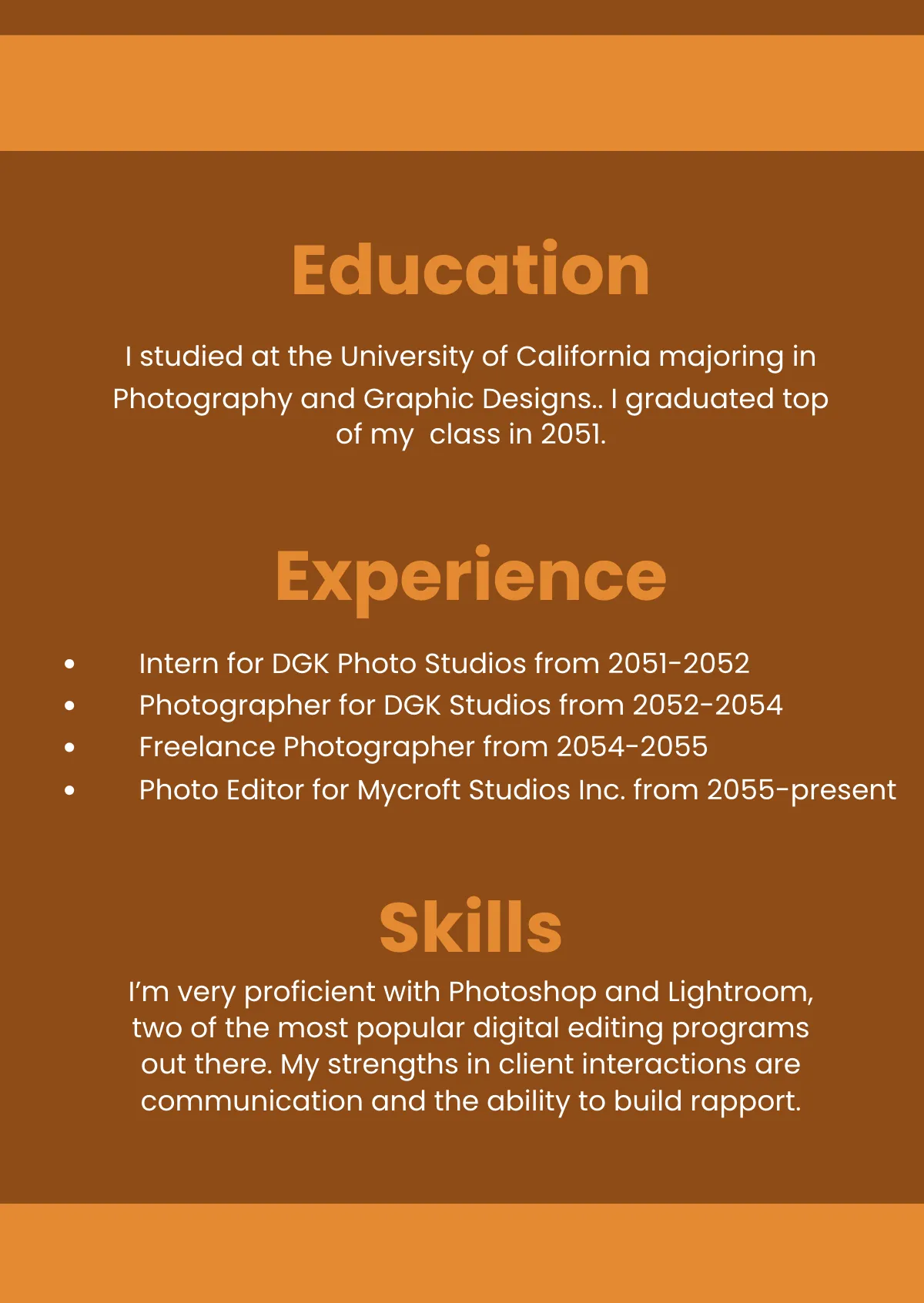 Free Sample Photography Portfolio Template to Edit Online