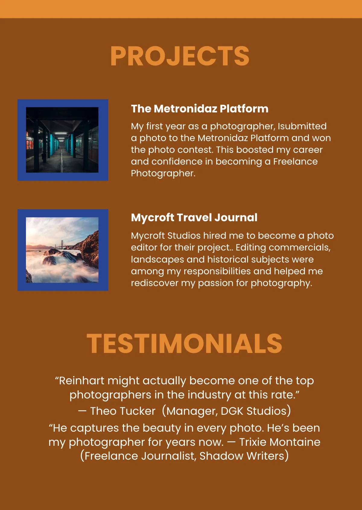 Free Sample Photography Portfolio Template to Edit Online