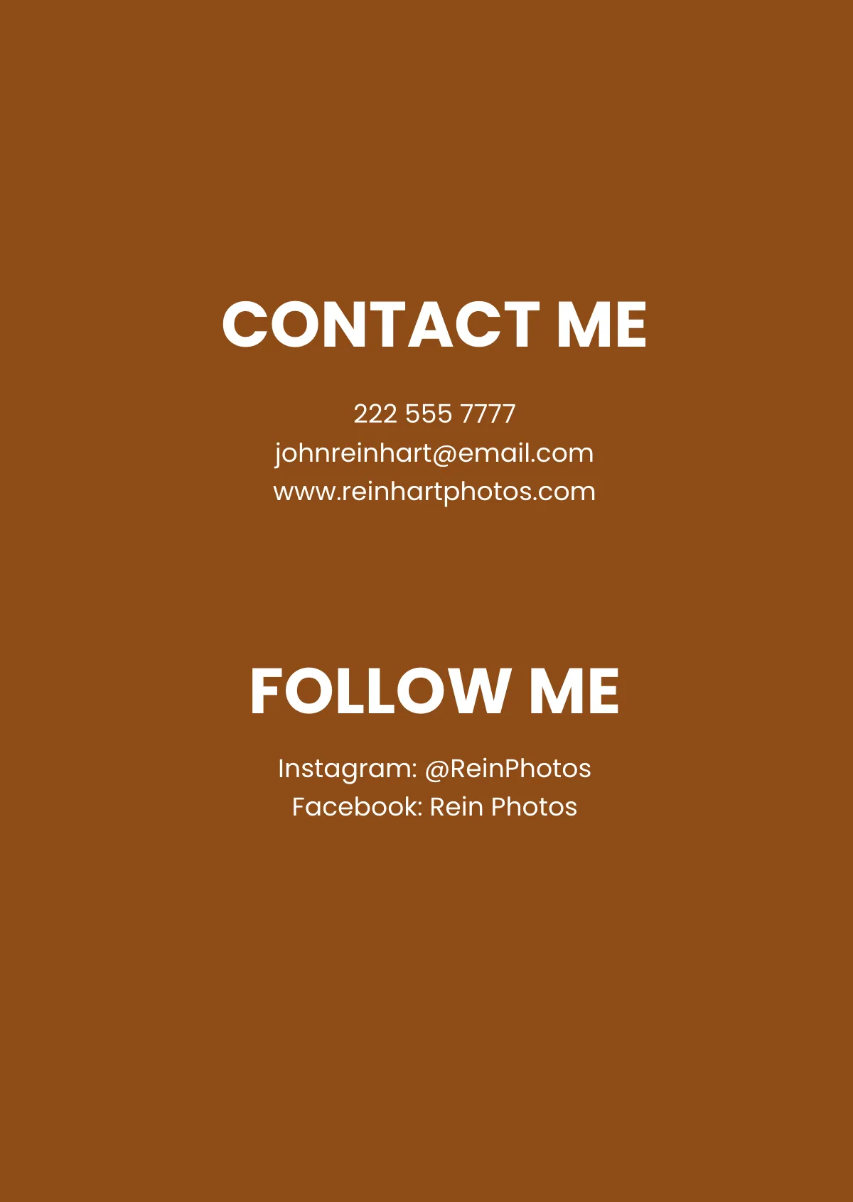 Free Sample Photography Portfolio Template to Edit Online