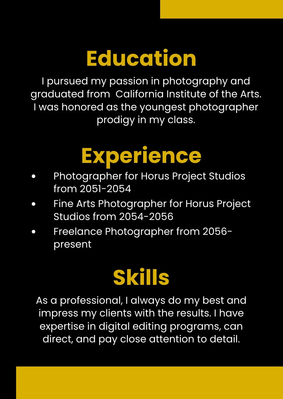 Free Simple Photography Portfolio Template to Edit Online