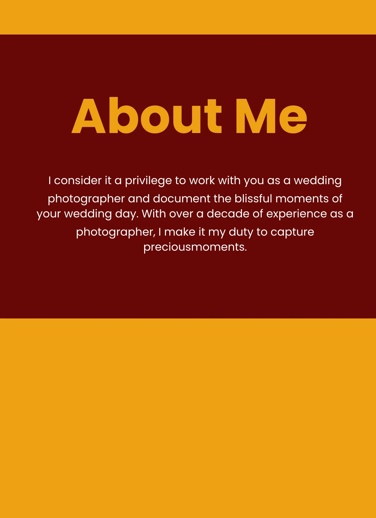 Free Minimalist Wedding Photography Portfolio Template to Edit Online