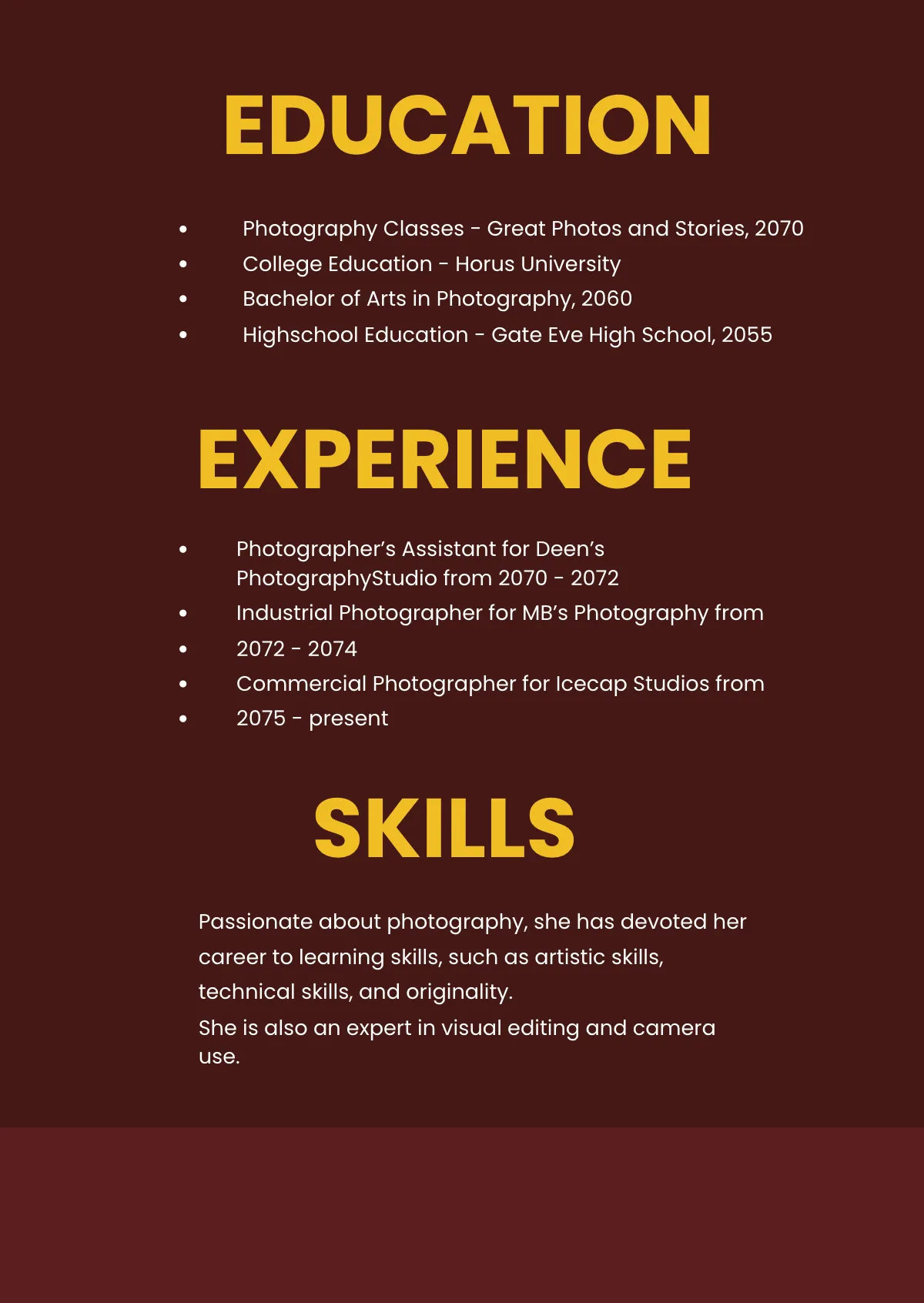 Free Commercial Photography Portfolio Template to Edit Online