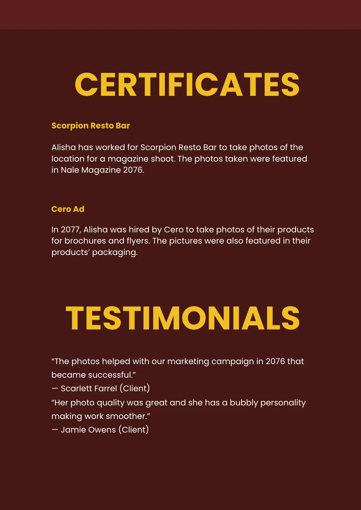 Free Commercial Photography Portfolio Template to Edit Online