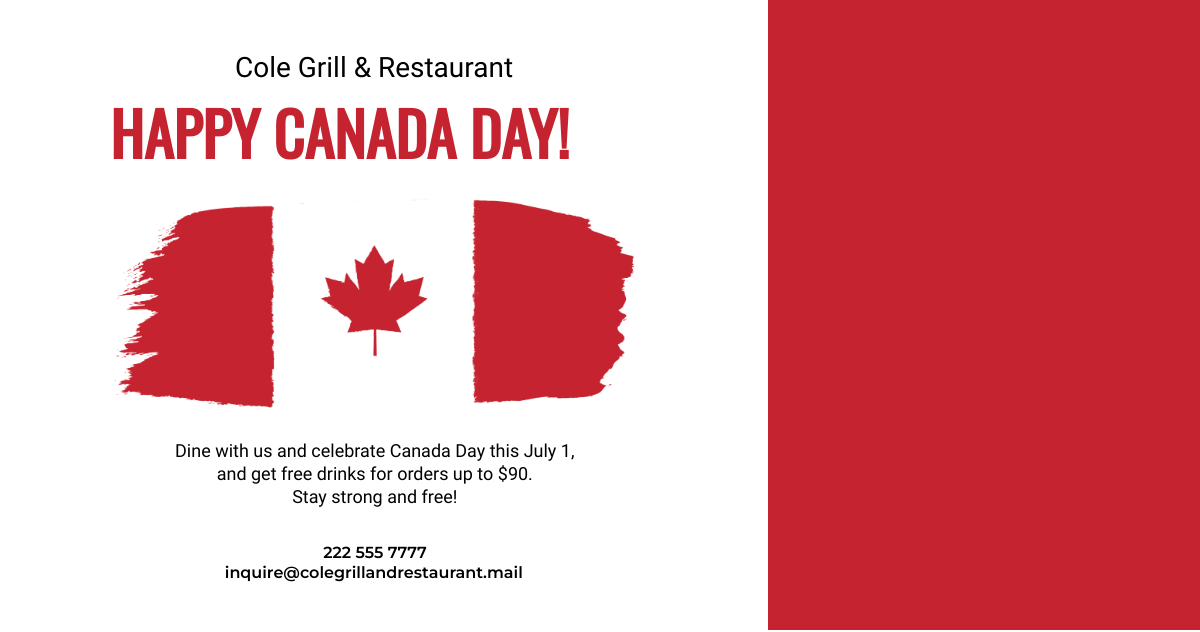 Free Canada Day Facebook Post Template