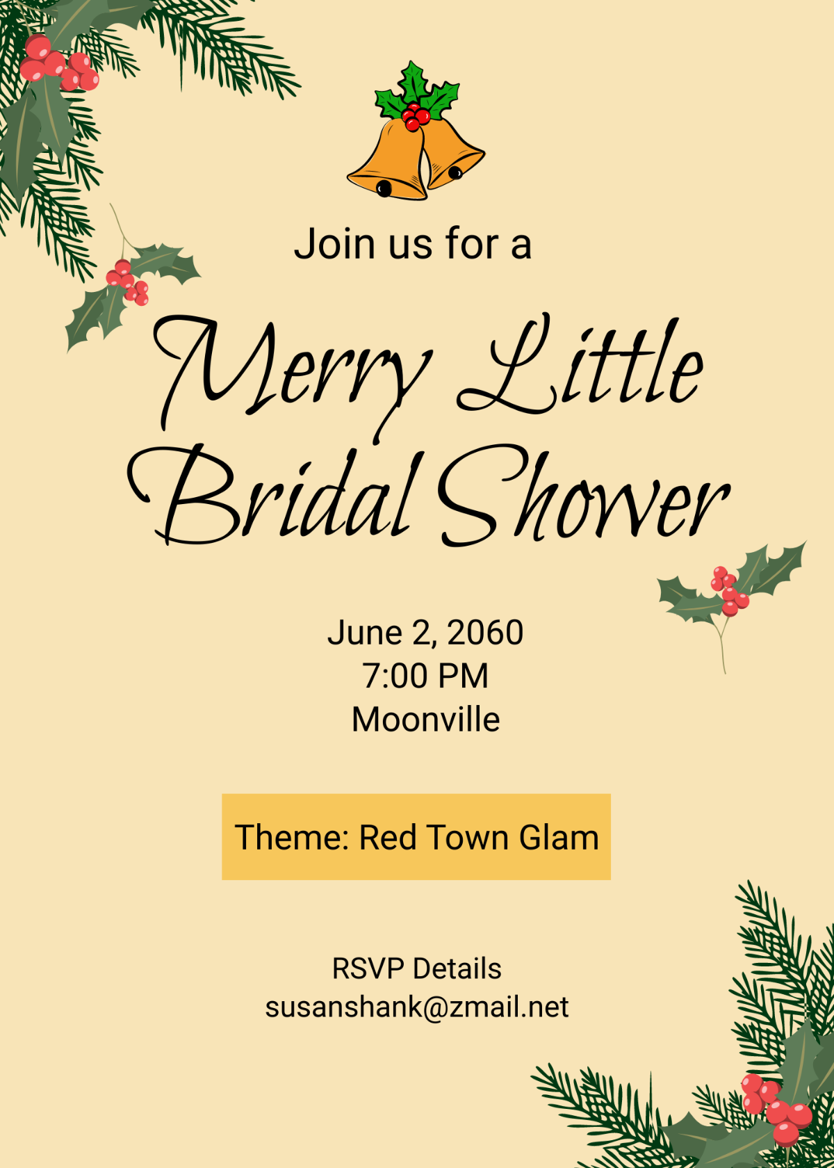Christmas Bridal Shower Invitation Template