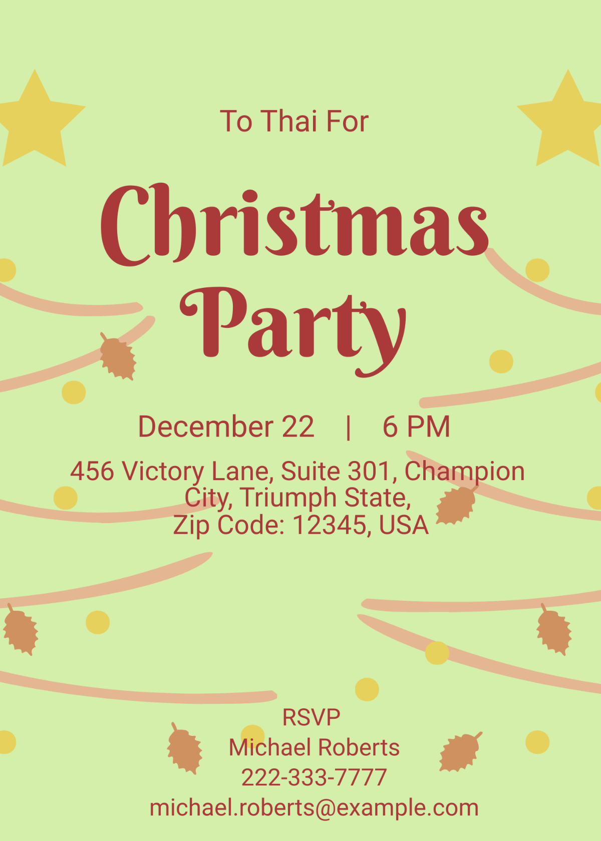 Free Christmas Holiday Party Invitation Template