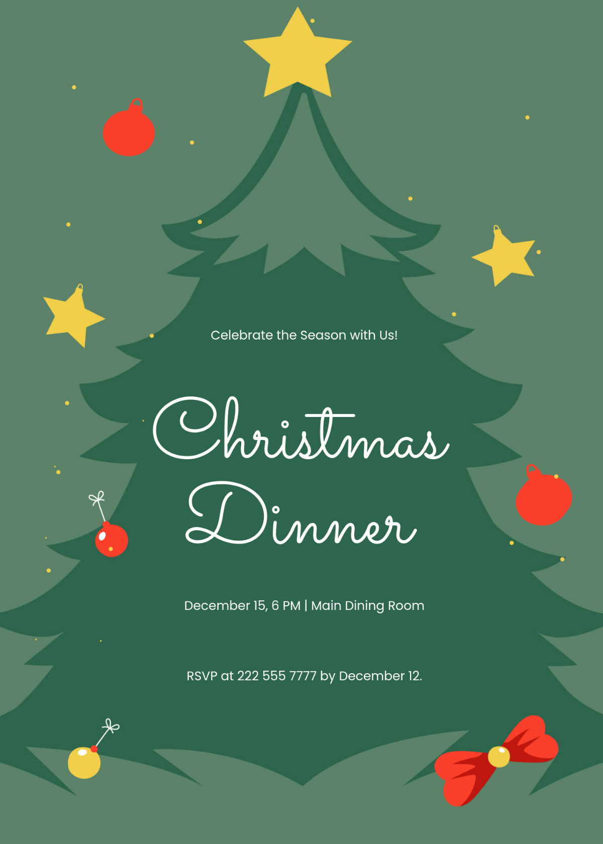 Free Christmas Tree Invitation Template