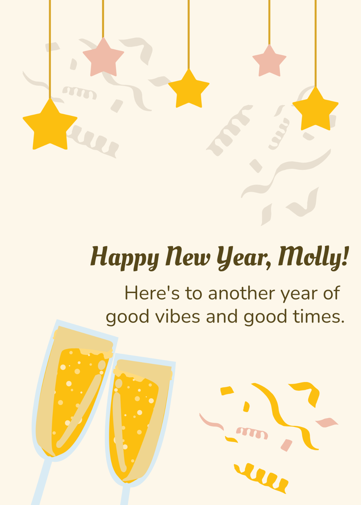 Happy New Year's Eve Greeting Card Template