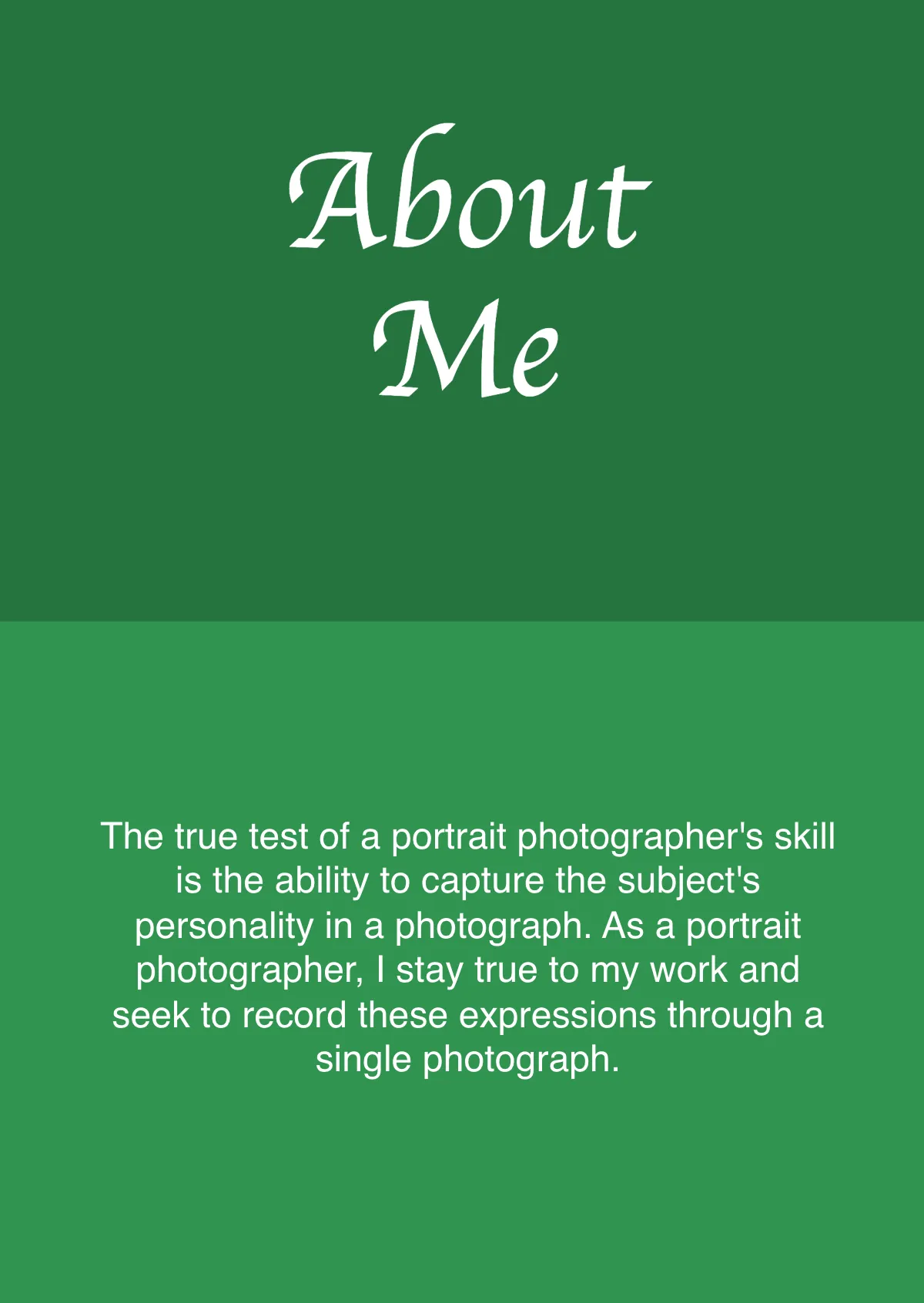Free Basic Portrait Photography Portfolio Template to Edit Online