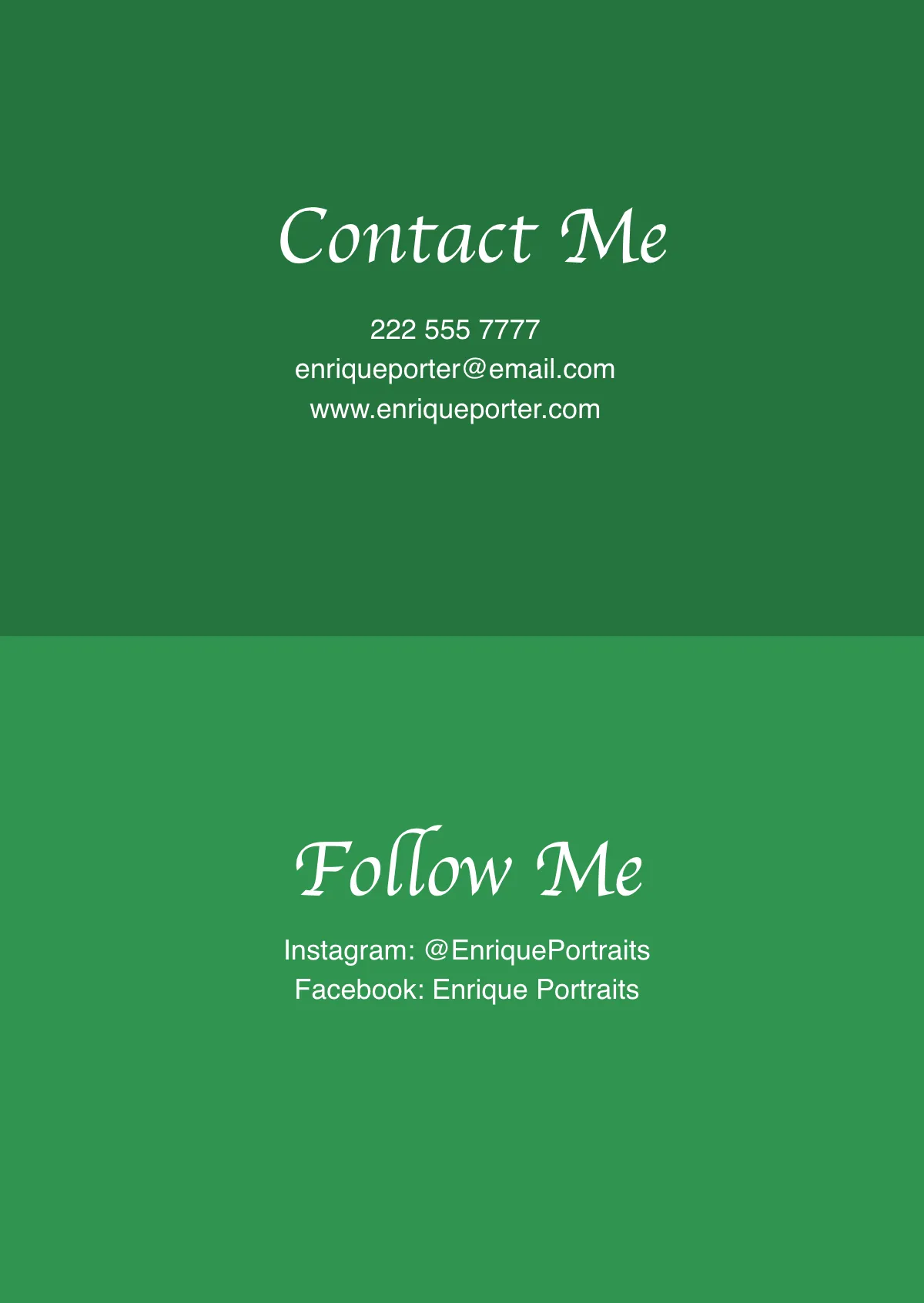 Free Basic Portrait Photography Portfolio Template to Edit Online