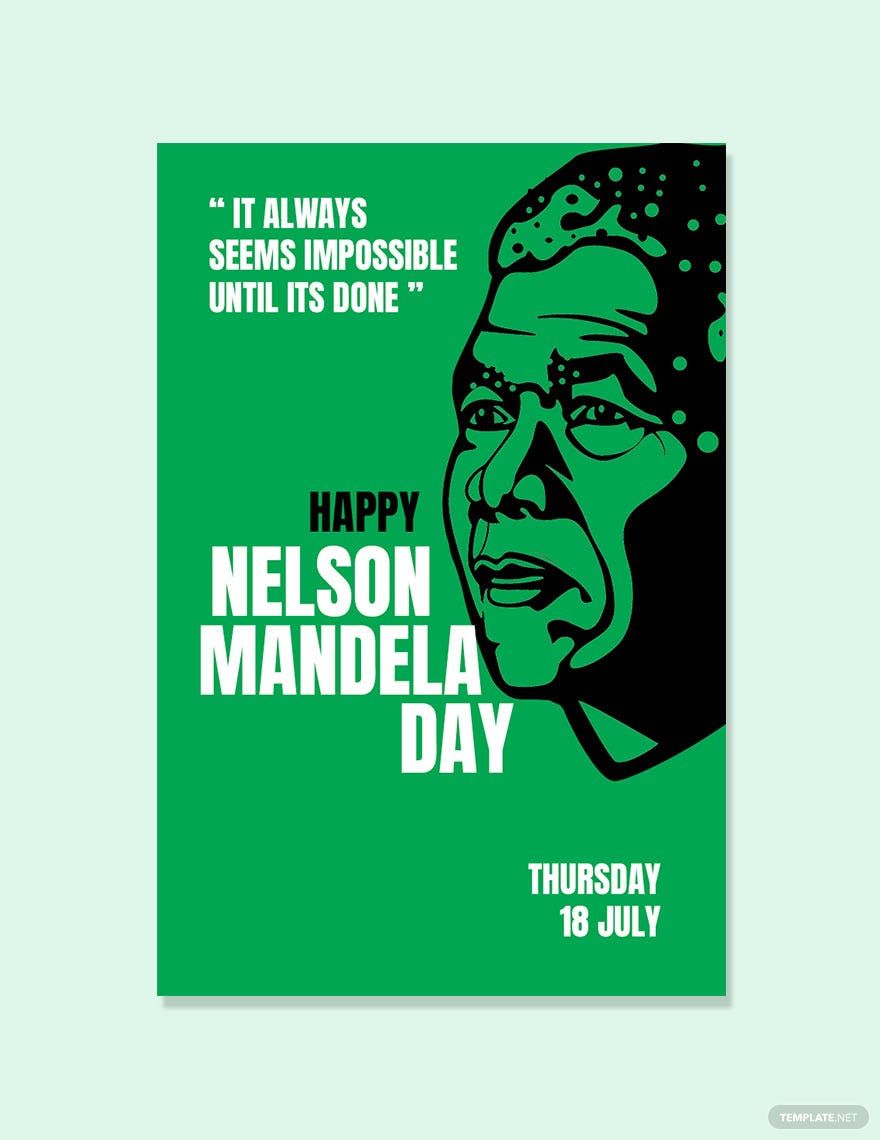 Free Nelson Mandela Day Pinterst Pin Template in PSD