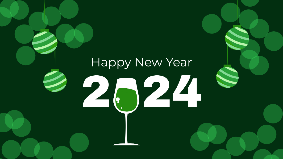 New Year's Day Green Background Template